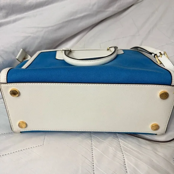 Michael Michael Kors SELMA Large Top Zip Satchel in Summer Blue. - Picture 6 of 8